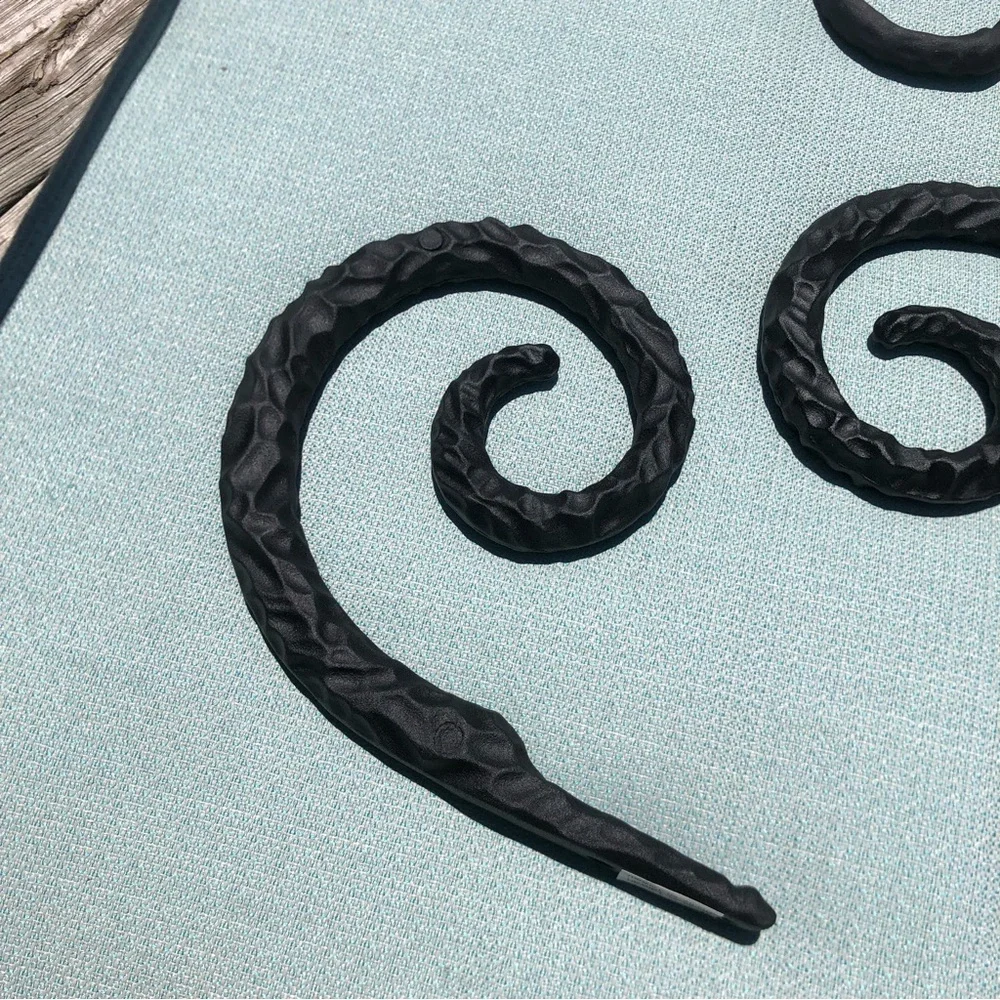 Forged Metal Black Curtain Rod Ends & Tiebacks